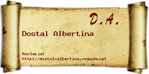 Dostal Albertina névjegykártya